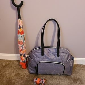 DSW Umbrella, soft overnight bag with addition bag